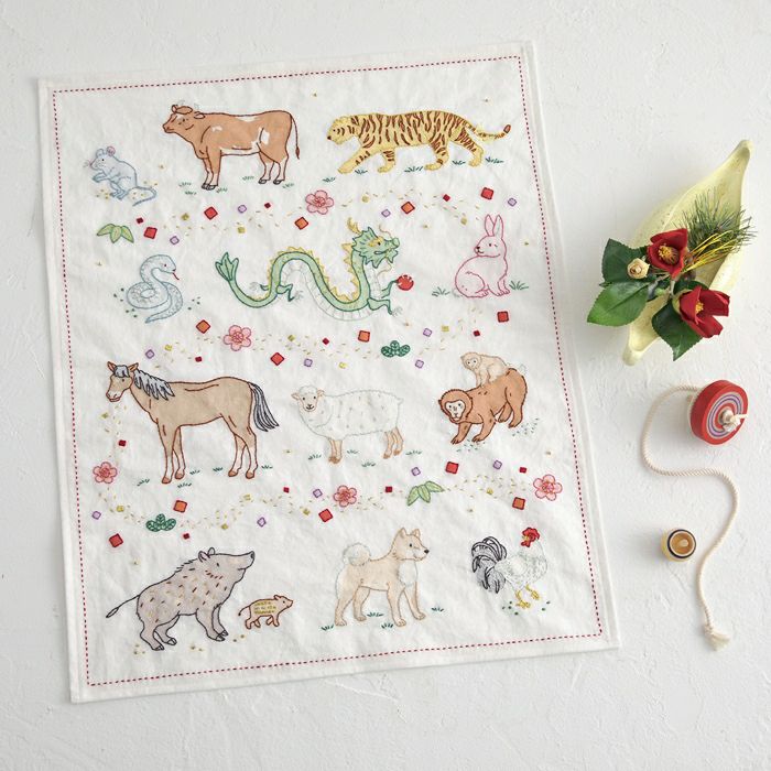 [預購]日本新年刺繡材料包 [十二生肖]