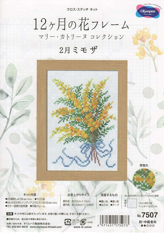 Olympus 十字繡材料包 [二月含羞草] 連相框