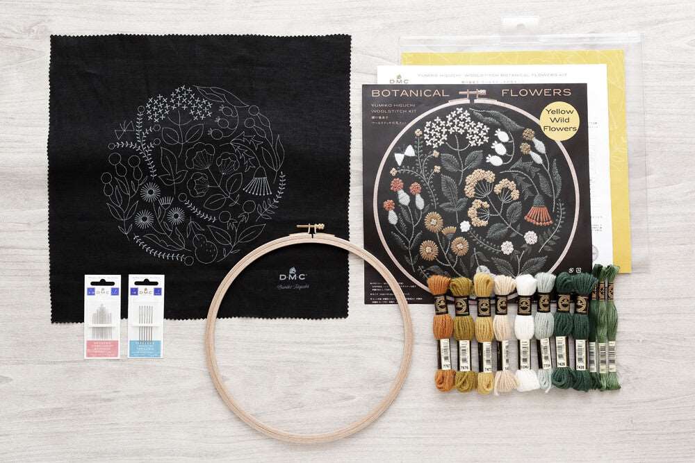 DMC 日本限定刺繡材料包 [樋口愉美子羊毛冷刺繡] 黑色