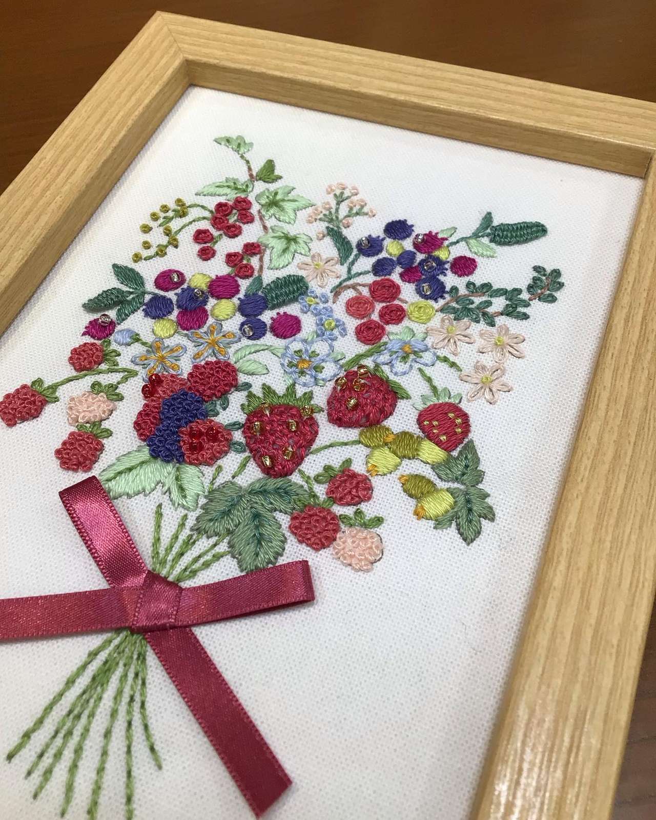 日本刺繡材料包 [漿果] 連相框